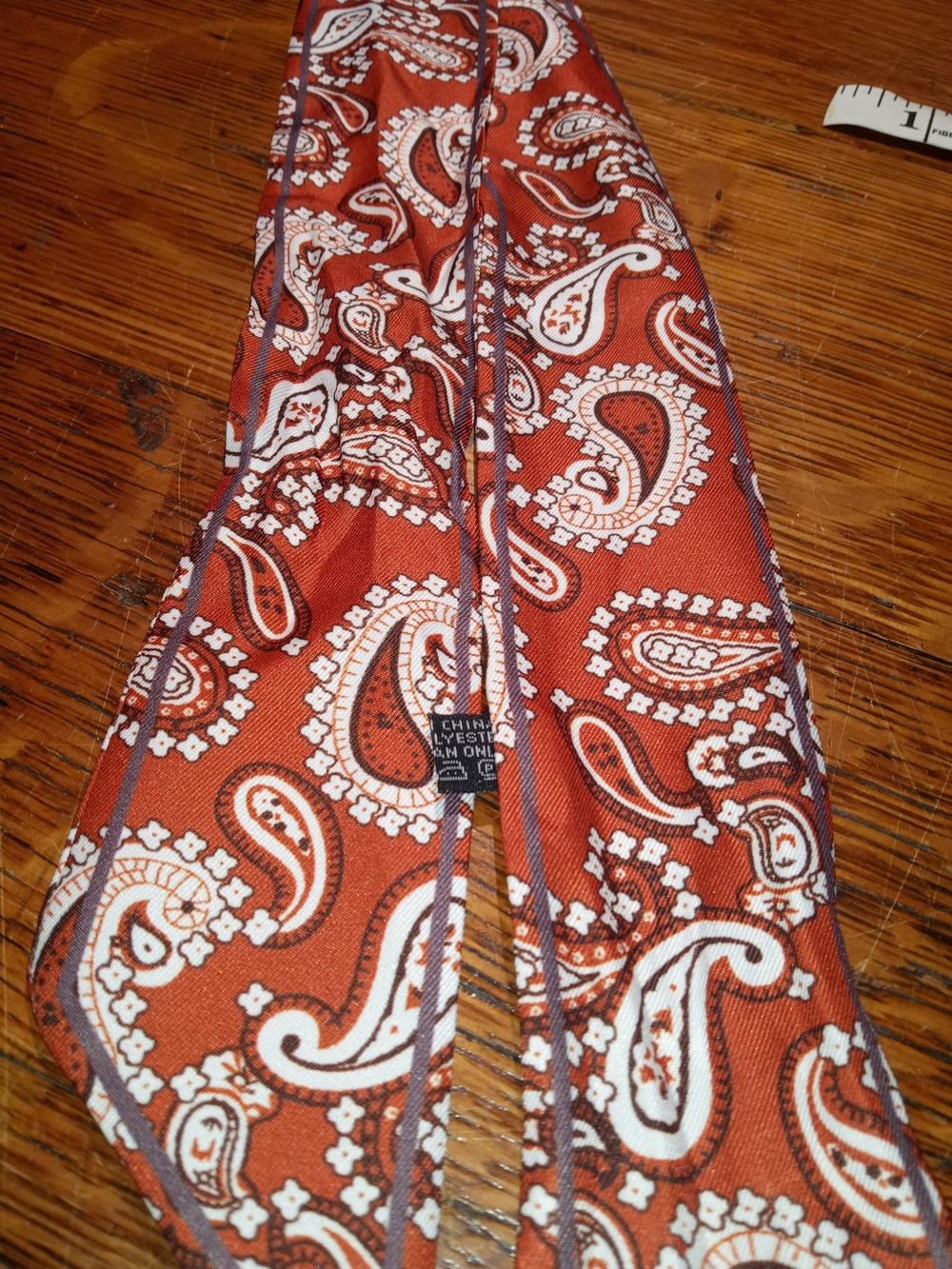 Paisley Tie in Rust & White
